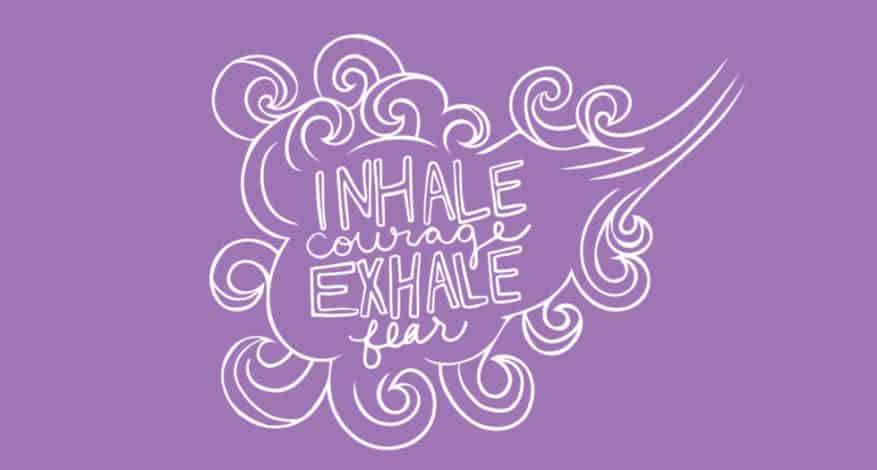 purple and white text